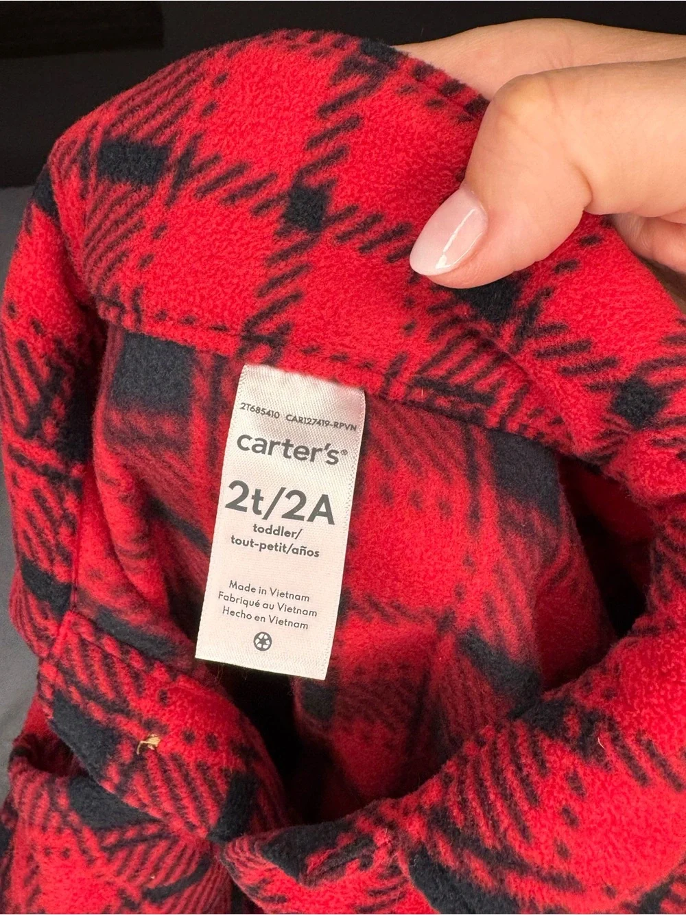 Carter’s Plaid Button Up Fleece